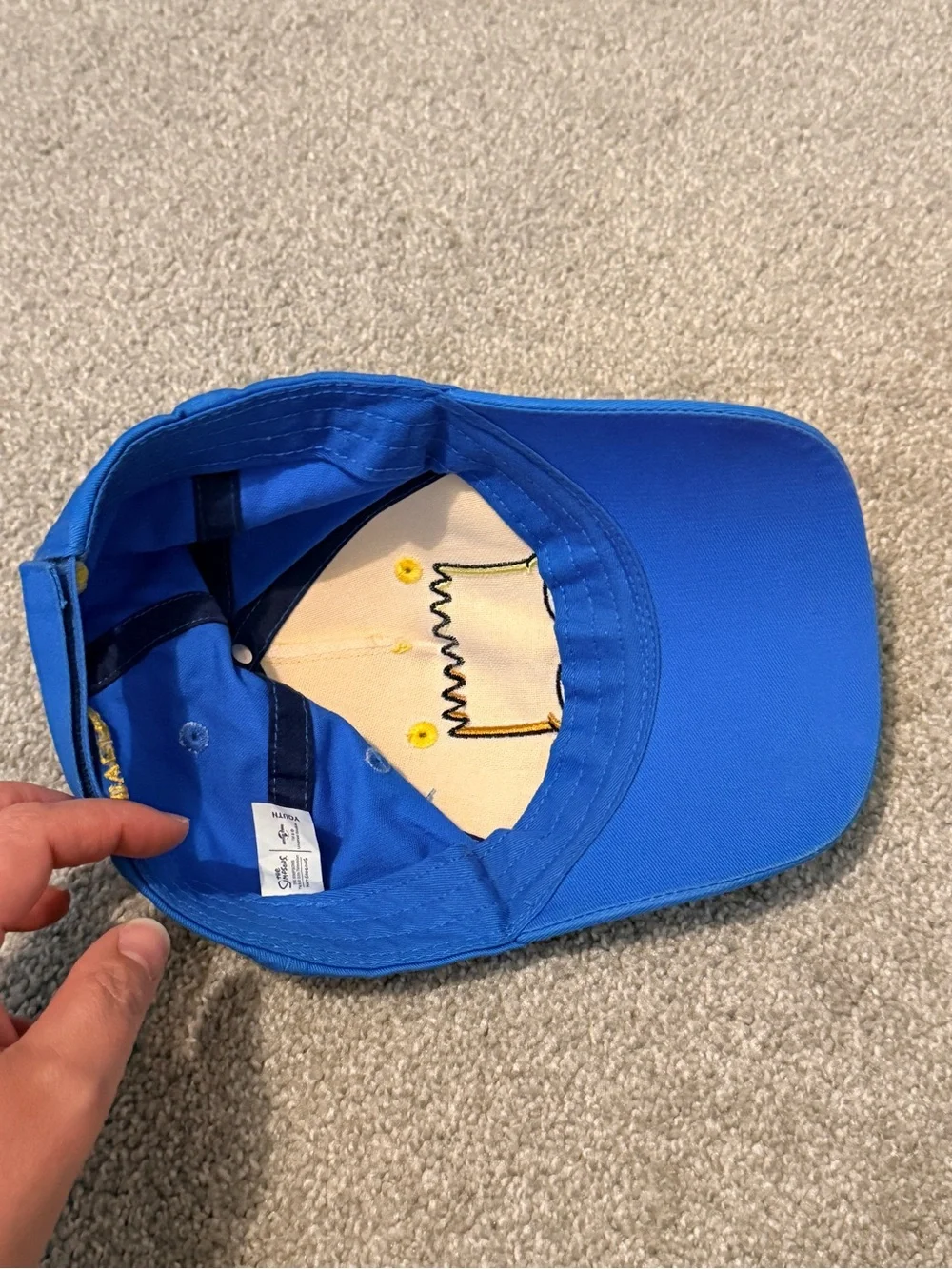 Universal Studios The Simpsons Bart Simpson Youth Hat Blue Yellow Baseball Cap